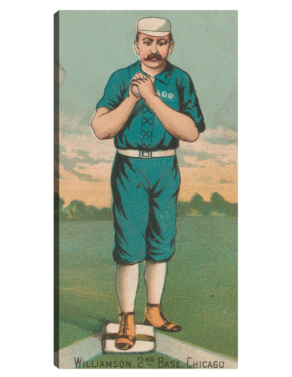 Cuadro decorativo Ned Williamson, Medias Blancas De Chicago, Retrato De Tarjeta De Béisbol - Impresión En Lienzo técnica mixta Deportes