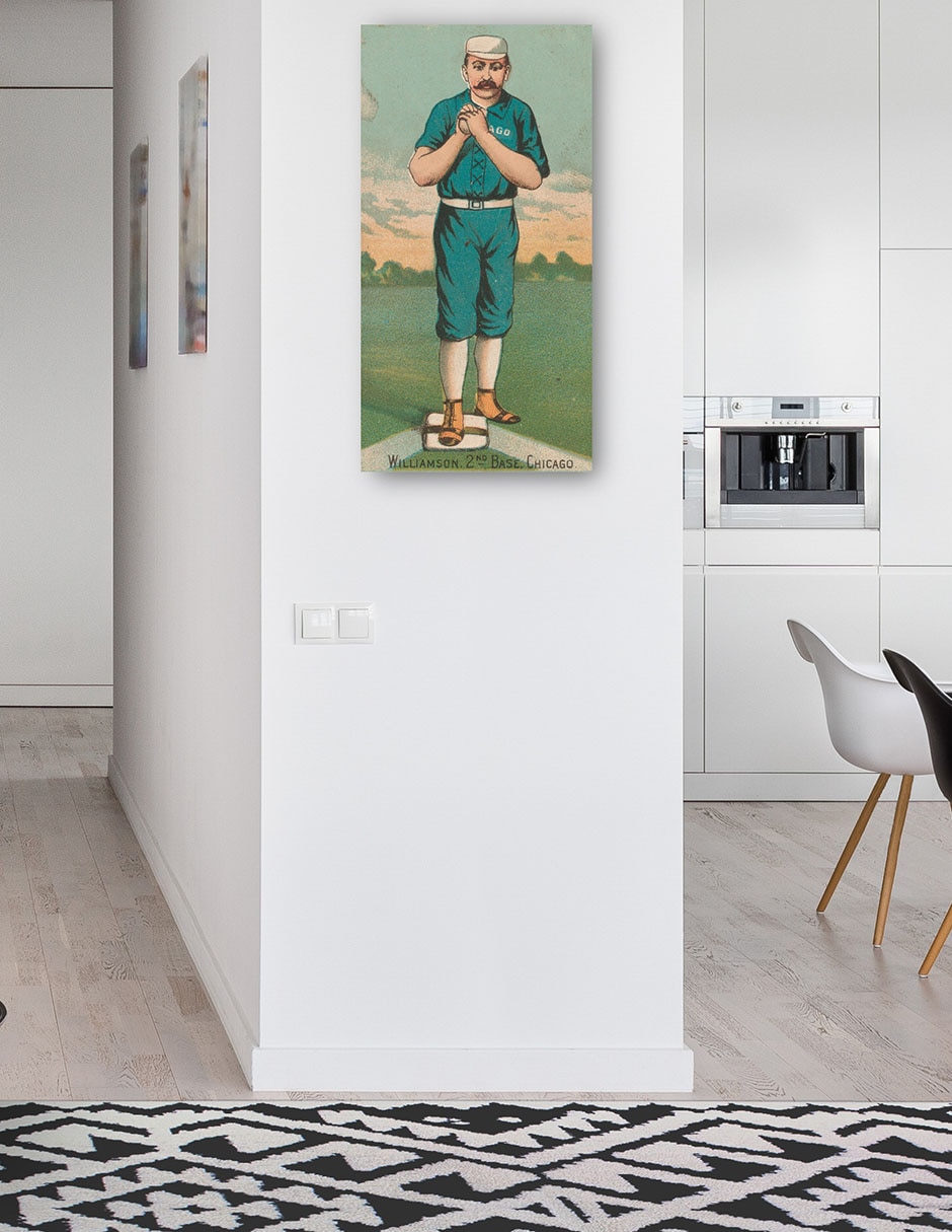 Cuadro decorativo Ned Williamson, Medias Blancas De Chicago, Retrato De Tarjeta De Béisbol - Impresión En Lienzo técnica mixta Deportes 4