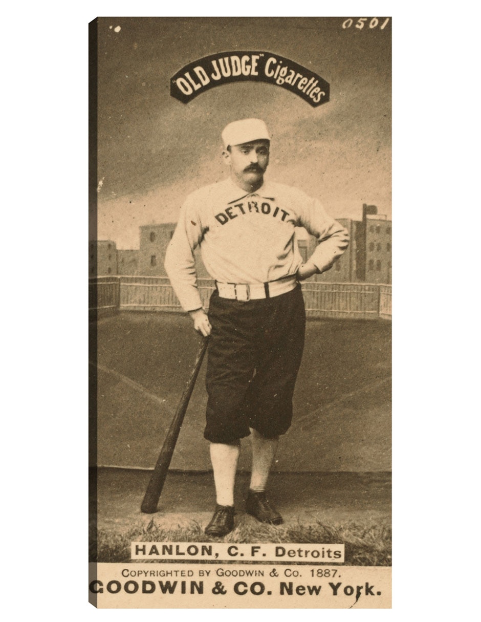 Cuadro decorativo Ned Hanlon, Detroit Wolverines, Retrato De Tarjeta De Béisbol - Impresión En Lienzo técnica mixta Deportes