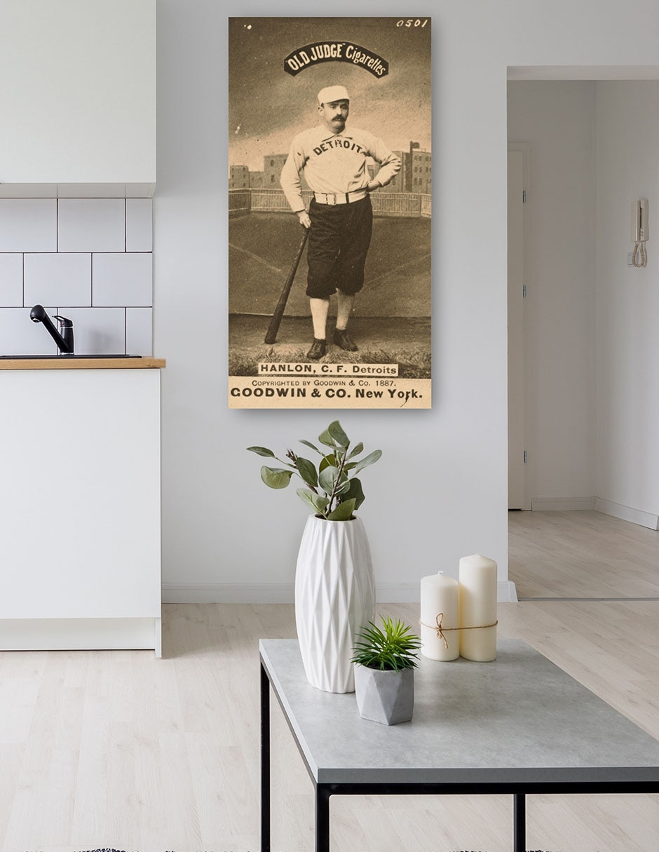 Cuadro decorativo Ned Hanlon, Detroit Wolverines, Retrato De Tarjeta De Béisbol - Impresión En Lienzo técnica mixta Deportes 5