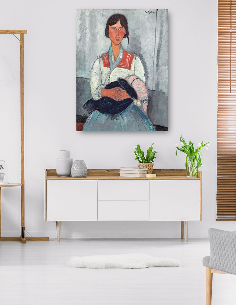 Cuadro decorativo Mujer Gitana Con Bebé - Impresión En Lienzo técnica mixta Familia 5