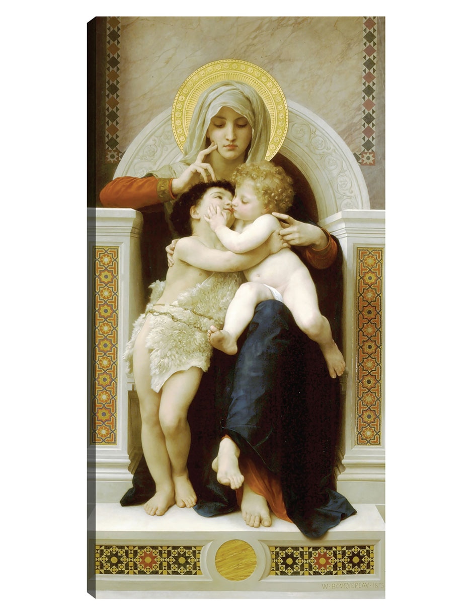 Cuadro decorativo Virgen Con El Niño Y Juan Bautista (1875) - Impresión En Lienzo técnica mixta Vírgenes Cuadro decorativo Virgen Con El Niño Y Juan Bautista (1875) - Impresión En Lienzo técnica mixta Vírgenes
