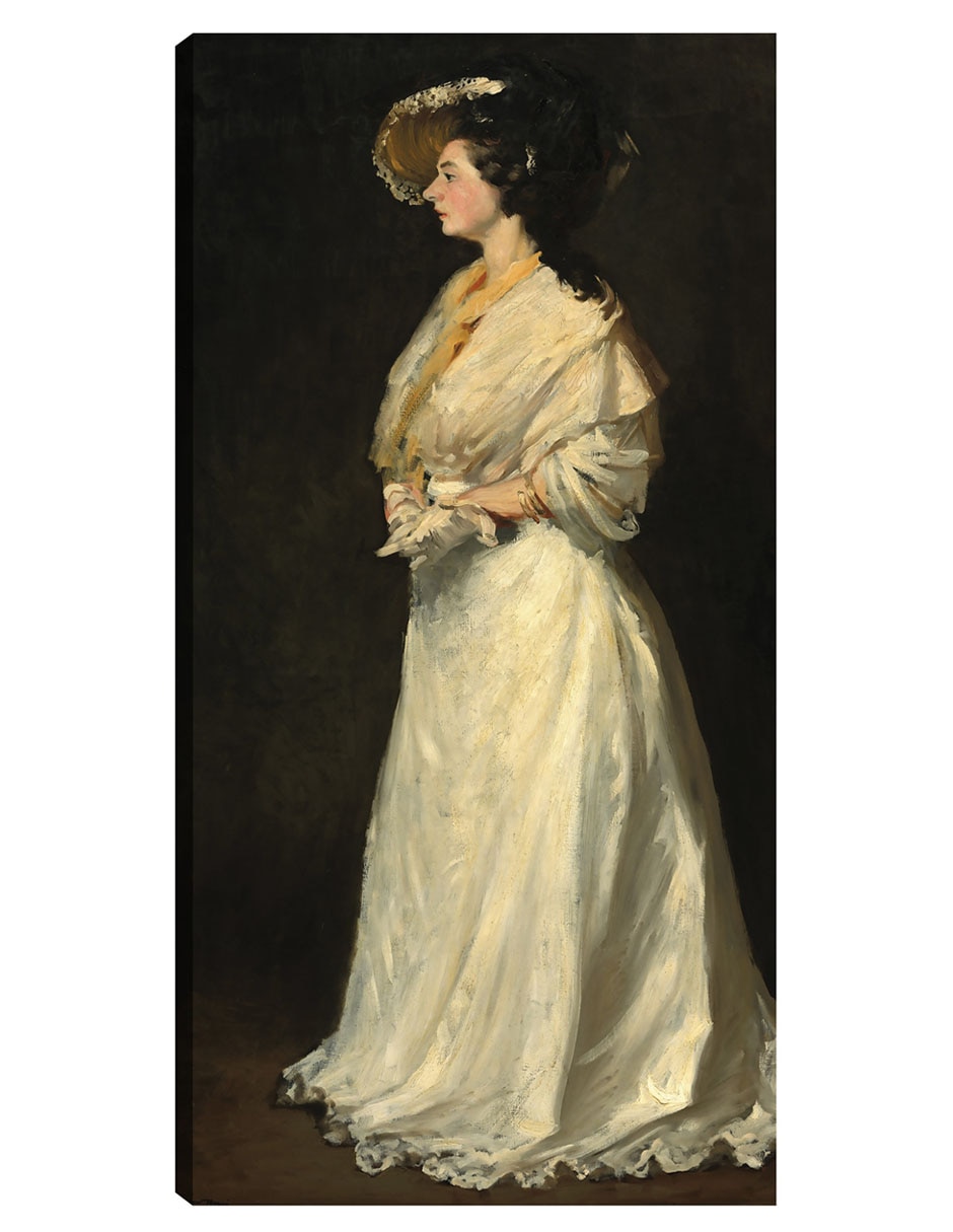 Cuadro decorativo Mujer Joven En Blanco - Impresión En Lienzo técnica mixta Retratos Cuadro decorativo Mujer Joven En Blanco - Impresión En Lienzo técnica mixta Retratos