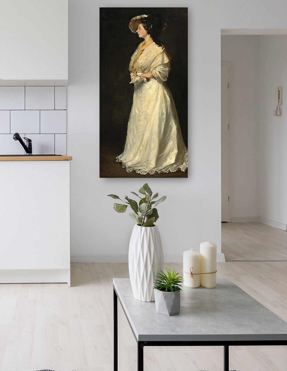 Cuadro decorativo Mujer Joven En Blanco - Impresión En Lienzo técnica mixta Retratos 5