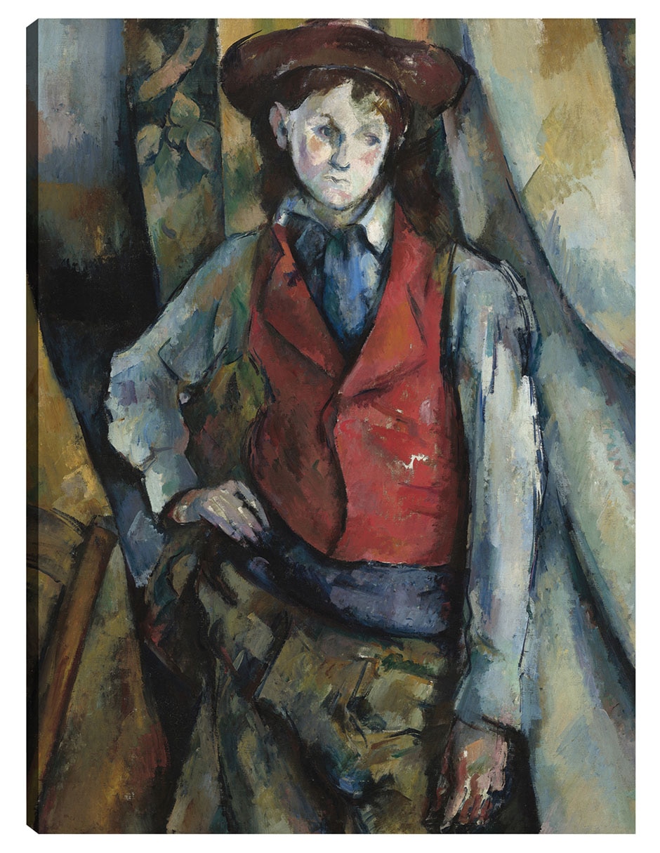 Cuadro decorativo El Niño Con Chaleco Rojo (1888-1890) - Impresión En Lienzo técnica mixta Retratos