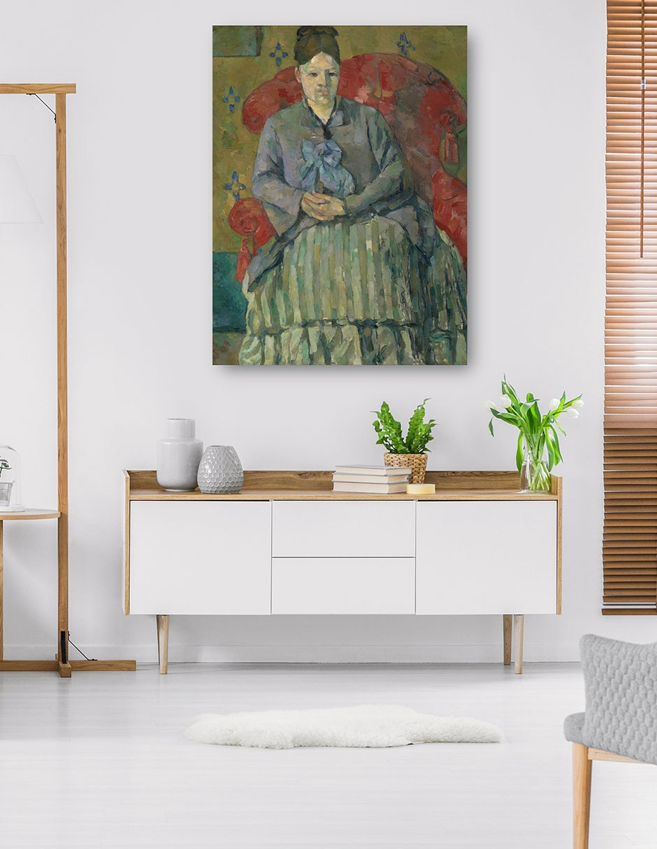 Cuadro decorativo Madame Cézanne En Un Sillón Rojo (Hacia 1877) - Impresión En Lienzo técnica mixta Retratos 5
