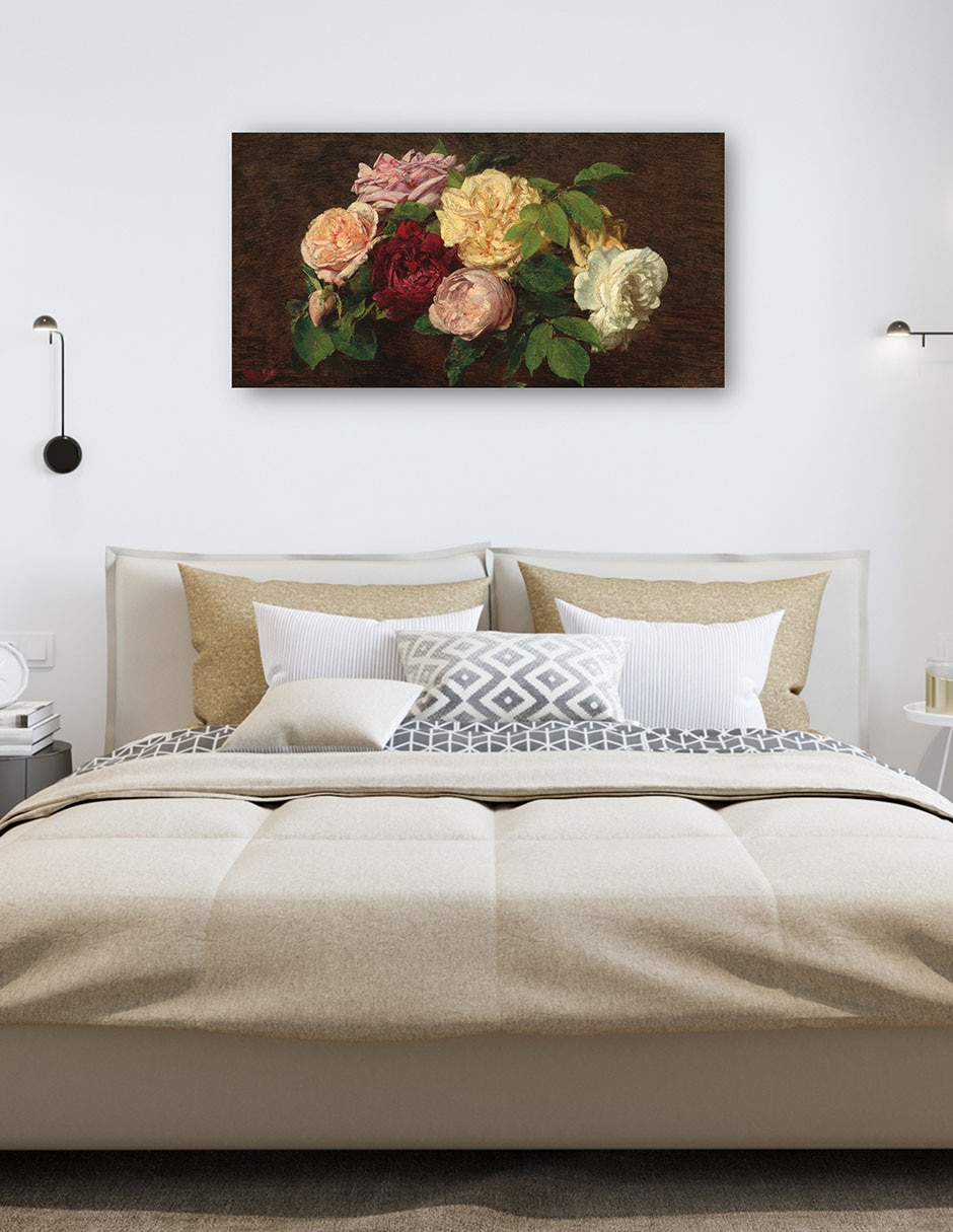 Cuadro decorativo Rosas De Niza Sobre Una Mesa, 1882 - Impresión En Lienzo técnica mixta Arreglo Floral 5