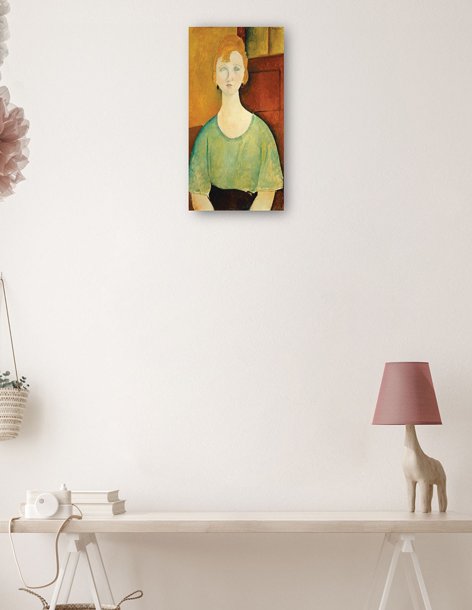 Cuadro decorativo Chica Con Una Blusa Verde - Impresión En Lienzo técnica mixta Retratos 3