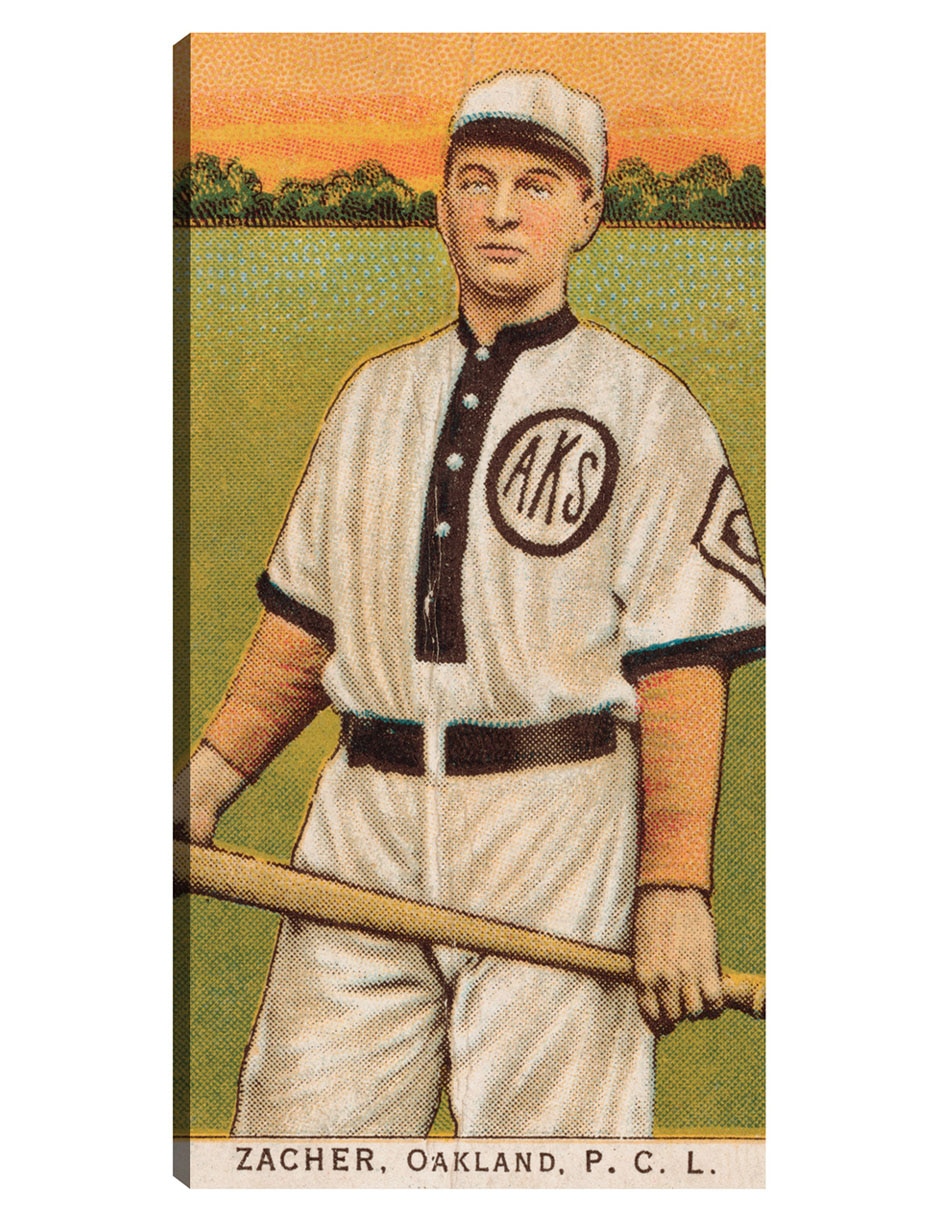Cuadro decorativo Zacher, Equipo De Oakland, Retrato De Tarjeta De Béisbol - Impresión En Lienzo técnica mixta Deportes