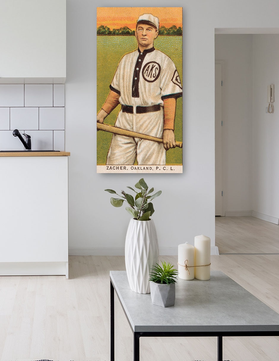 Cuadro decorativo Zacher, Equipo De Oakland, Retrato De Tarjeta De Béisbol - Impresión En Lienzo técnica mixta Deportes 5