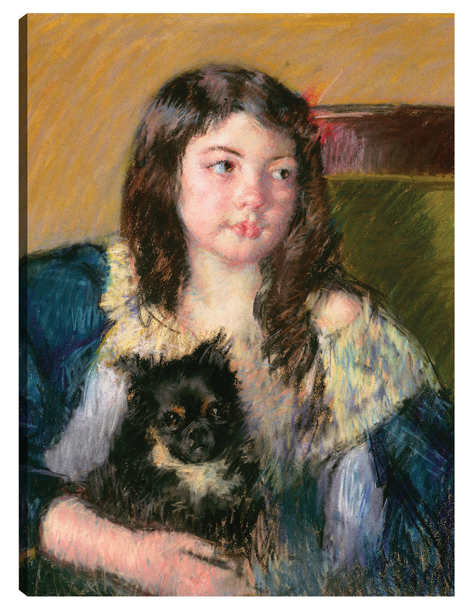 Cuadro decorativo Françoise, Sosteniendo Un Perrito, Mirando Hacia La Derecha (1909) - Impresión En Lienzo técnica mixta Retratos