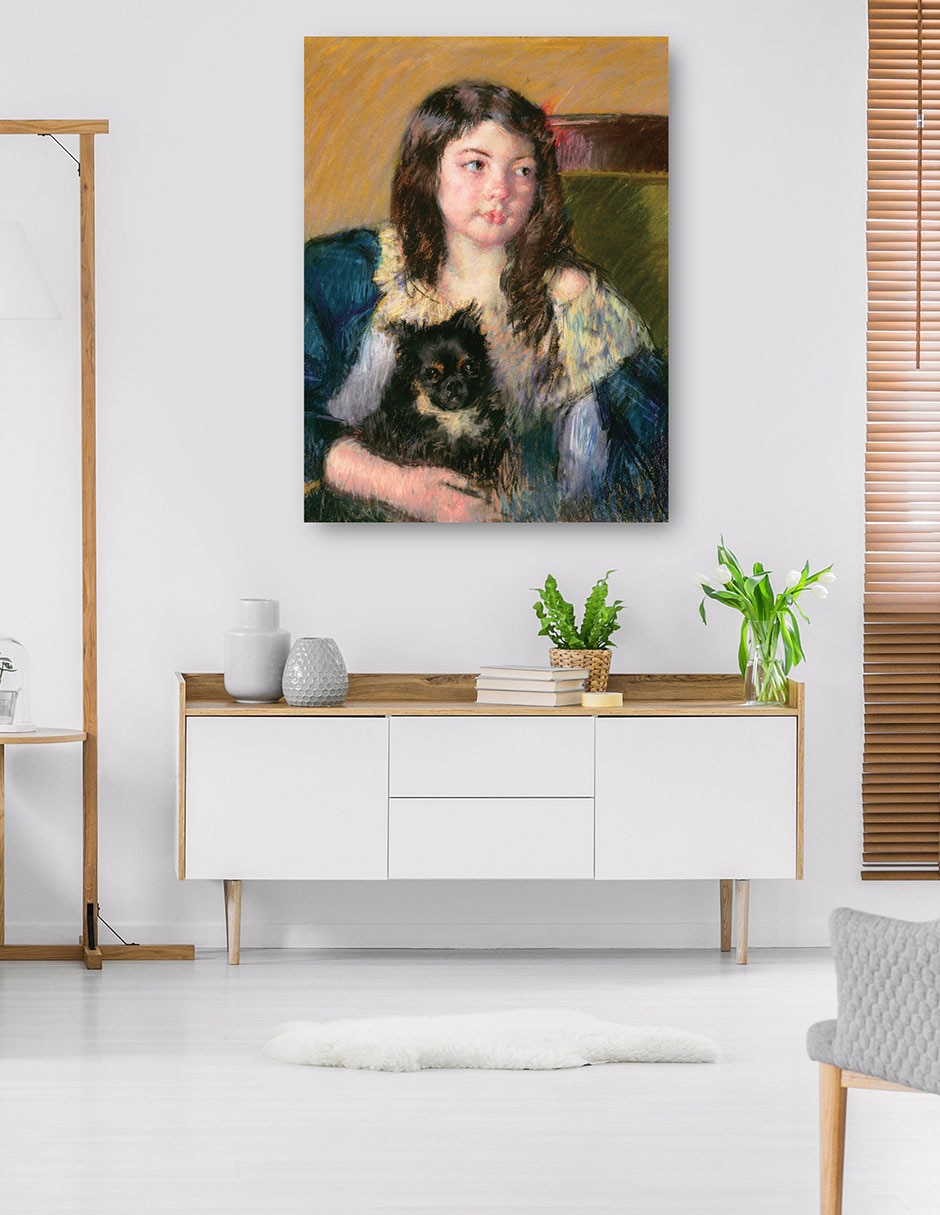 Cuadro decorativo Françoise, Sosteniendo Un Perrito, Mirando Hacia La Derecha (1909) - Impresión En Lienzo técnica mixta Retratos 5