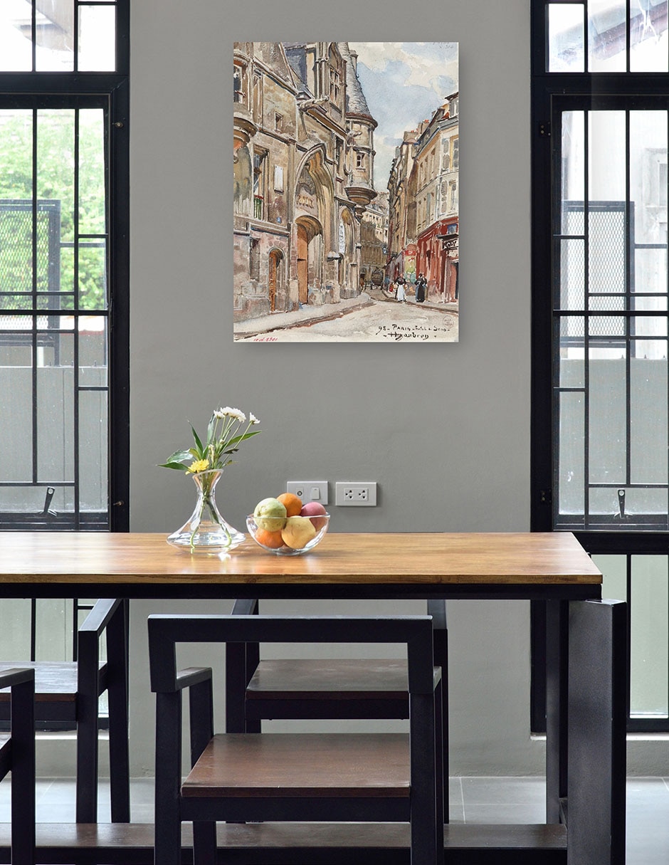 Cuadro decorativo El Hotel De Sens, De La Calle Figuier, Distrito 4 (1898) - Impresión En Lienzo técnica mixta Lugares 4