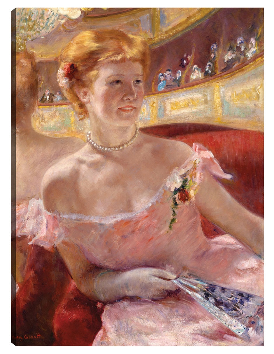 Cuadro decorativo Mujer Con Collar De Perlas En Un Palco - Impresión En Lienzo técnica mixta Retratos