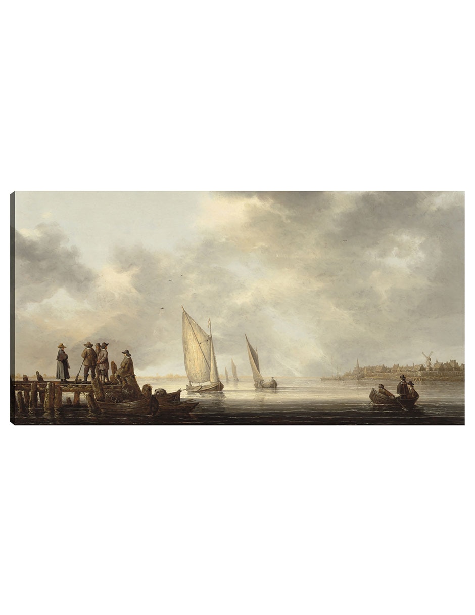 Cuadro decorativo Un Muelle Con Vistas A Dordrecht, Principios De La Década De 1640 - Impresión En Lienzo técnica mixta Paisajes Cuadro decorativo Un Muelle Con Vistas A Dordrecht, Principios De La Década De 1640 - Impresión En Lienzo técnica mixta Paisajes