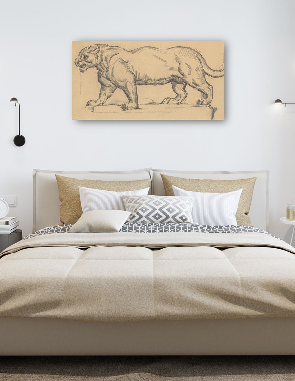 Cuadro decorativo Jaguar - Impresión En Lienzo técnica mixta Bocetos 5
