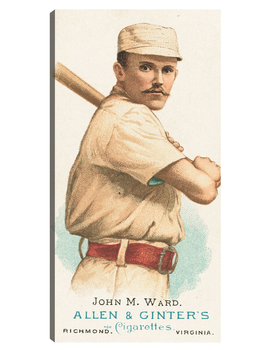 Cuadro decorativo John M. Ward, Gigantes De Nueva York, Retrato De Tarjeta De Béisbol - Impresión En Lienzo técnica mixta Deportes