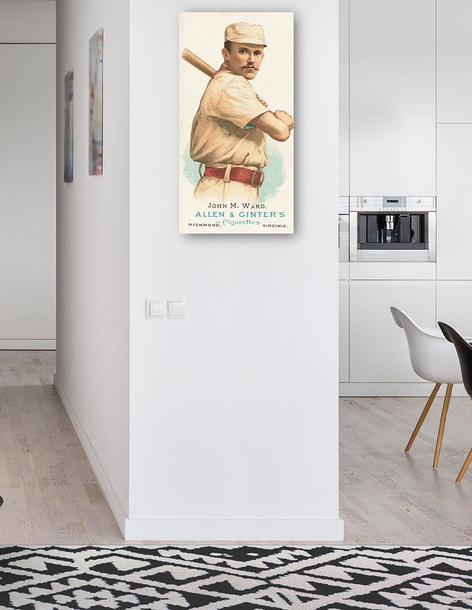 Cuadro decorativo John M. Ward, Gigantes De Nueva York, Retrato De Tarjeta De Béisbol - Impresión En Lienzo técnica mixta Deportes 4