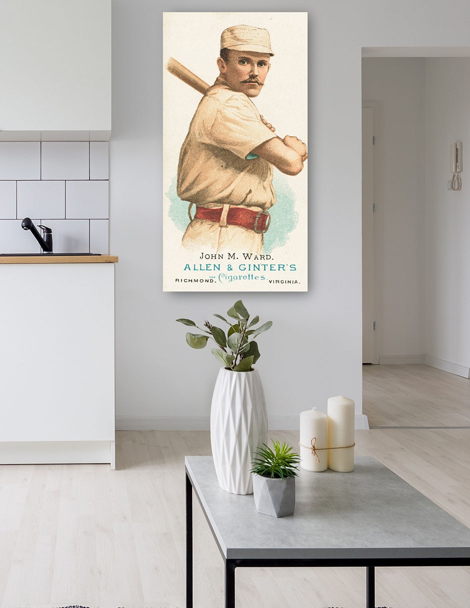 Cuadro decorativo John M. Ward, Gigantes De Nueva York, Retrato De Tarjeta De Béisbol - Impresión En Lienzo técnica mixta Deportes 5