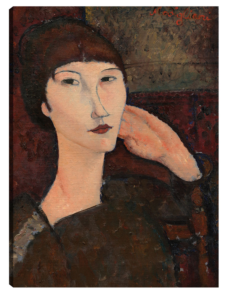 Cuadro decorativo Adrienne (Mujer Con Flequillo), 1917 - Impresión En Lienzo técnica mixta Retratos