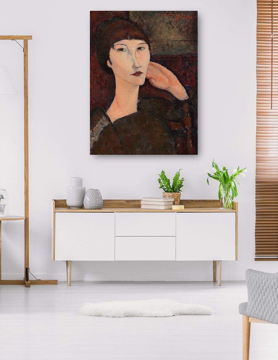 Cuadro decorativo Adrienne (Mujer Con Flequillo), 1917 - Impresión En Lienzo técnica mixta Retratos 5