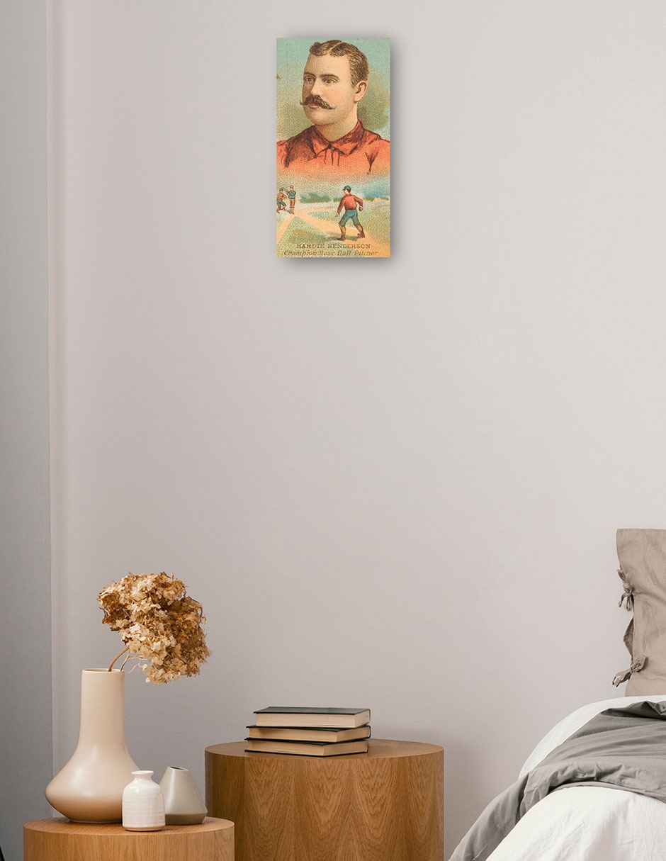 Cuadro decorativo Hardie Henderson, Brooklyn Trolley-Dodgers, Retrato De Tarjeta De Béisbol - Impresión En Lienzo técnica mixta Deportes 2