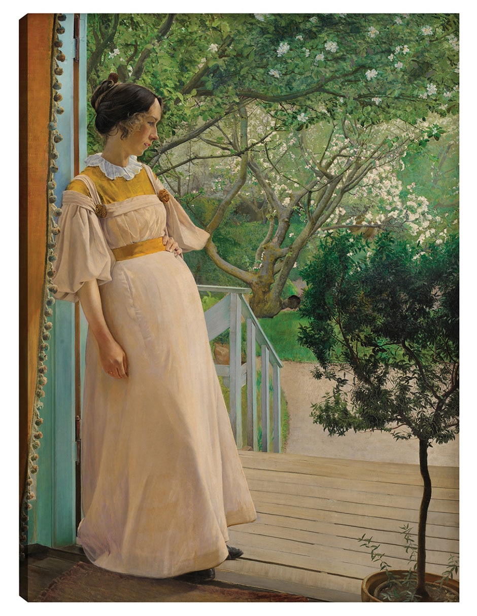 Cuadro decorativo En Las Ventanas Francesas. La Esposa Del Artista - Impresión En Lienzo técnica mixta Retratos Cuadro decorativo En Las Ventanas Francesas. La Esposa Del Artista - Impresión En Lienzo técnica mixta Retratos