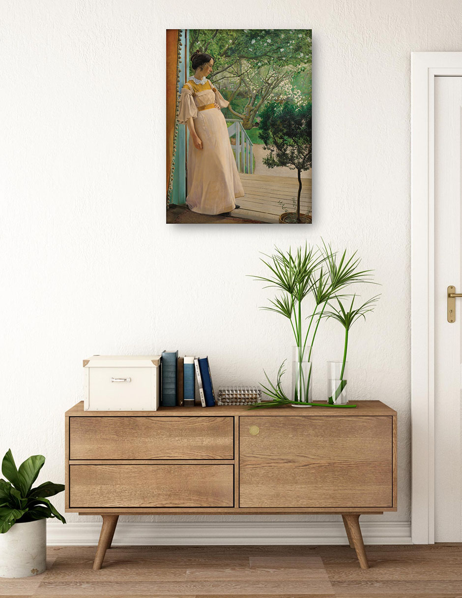 Cuadro decorativo En Las Ventanas Francesas. La Esposa Del Artista - Impresión En Lienzo técnica mixta Retratos 3