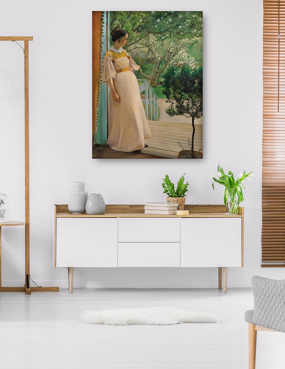 Cuadro decorativo En Las Ventanas Francesas. La Esposa Del Artista - Impresión En Lienzo técnica mixta Retratos 5