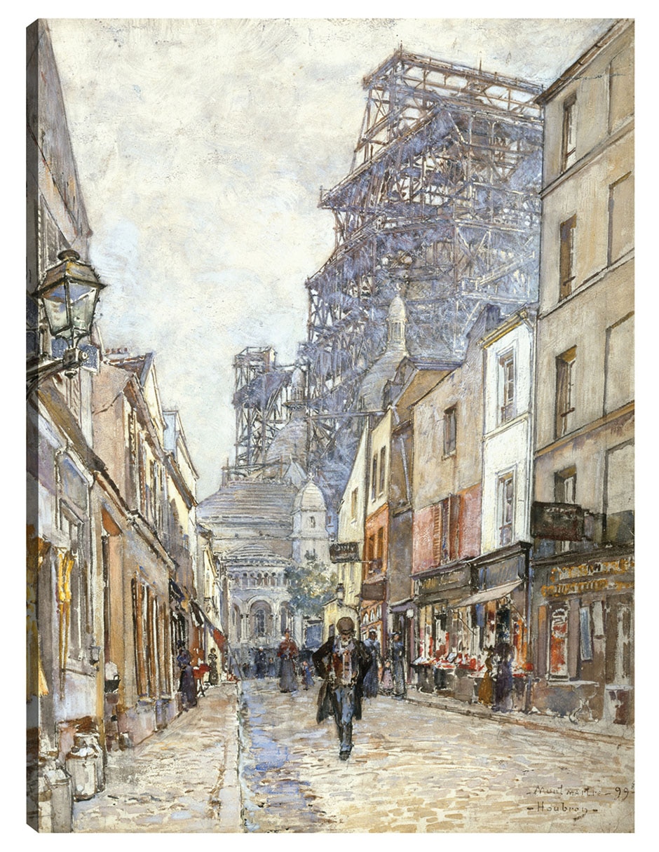 Cuadro decorativo Calle Del Caballero De La Barre, Con El Sacré-Cœur En Construcción (1899) - Impresión En Lienzo técnica mixta Lugares Cuadro decorativo Calle Del Caballero De La Barre, Con El Sacré-Cœur En Construcción (1899) - Impresión En Lienzo técnica mixta Lugares