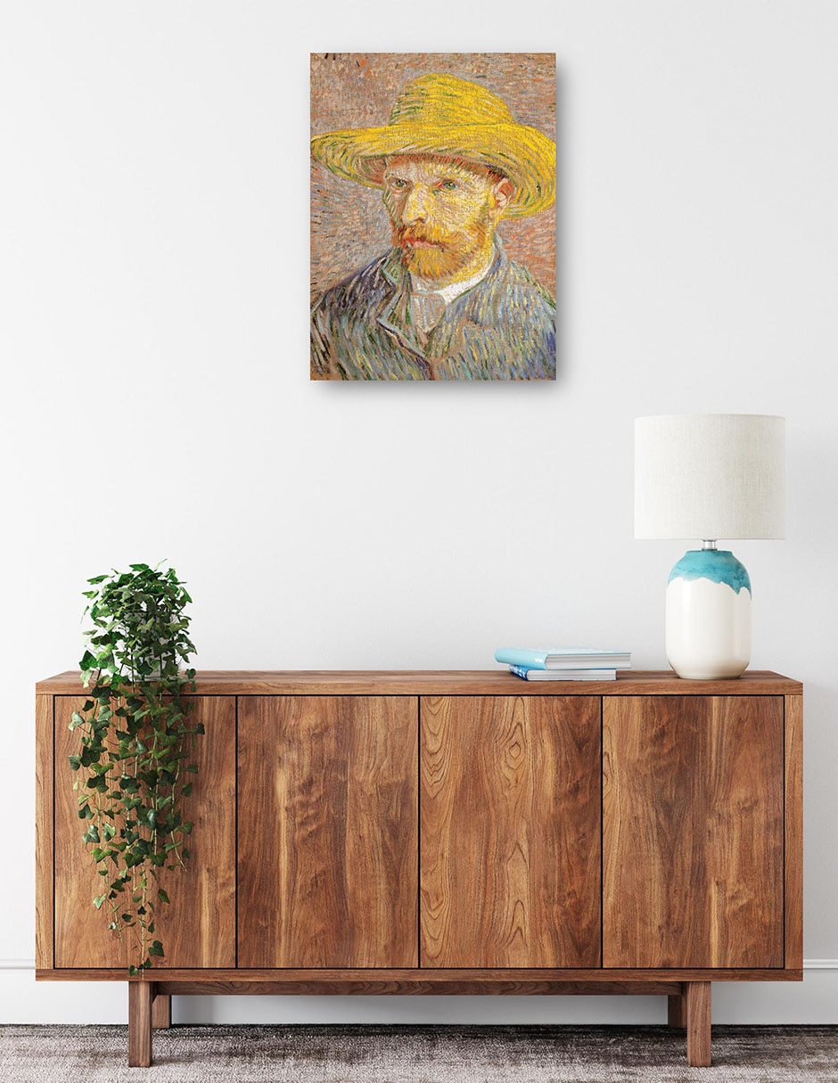 Cuadro decorativo Autorretrato Con Sombrero De Paja técnica mixta Retratos 2