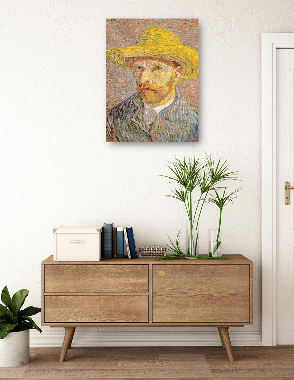Cuadro decorativo Autorretrato Con Sombrero De Paja técnica mixta Retratos 3