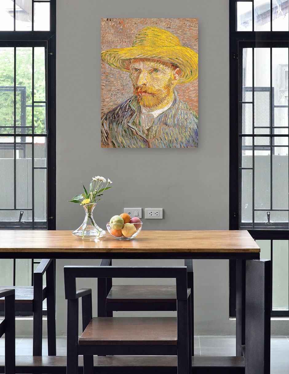 Cuadro decorativo Autorretrato Con Sombrero De Paja técnica mixta Retratos 4