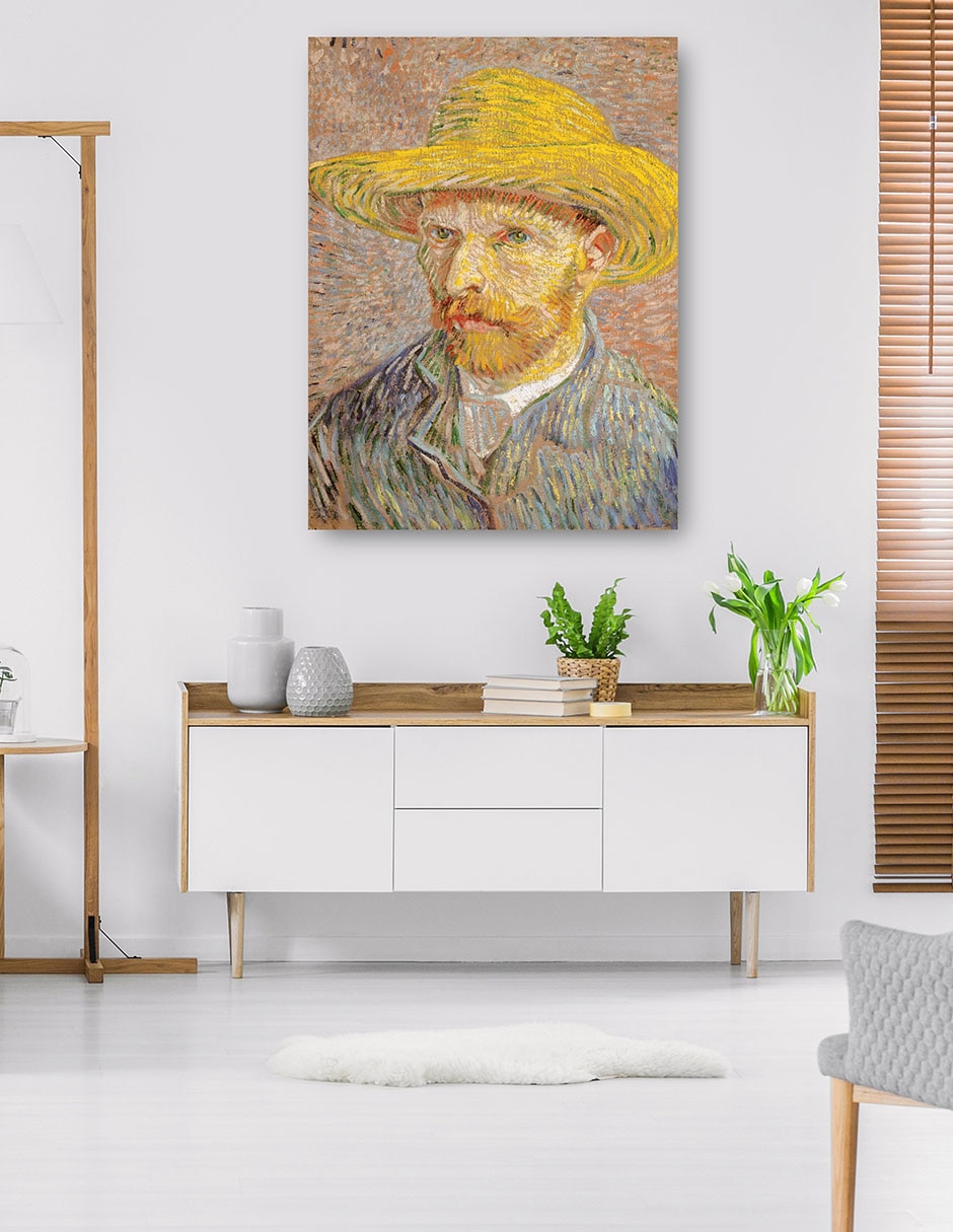 Cuadro decorativo Autorretrato Con Sombrero De Paja técnica mixta Retratos 5