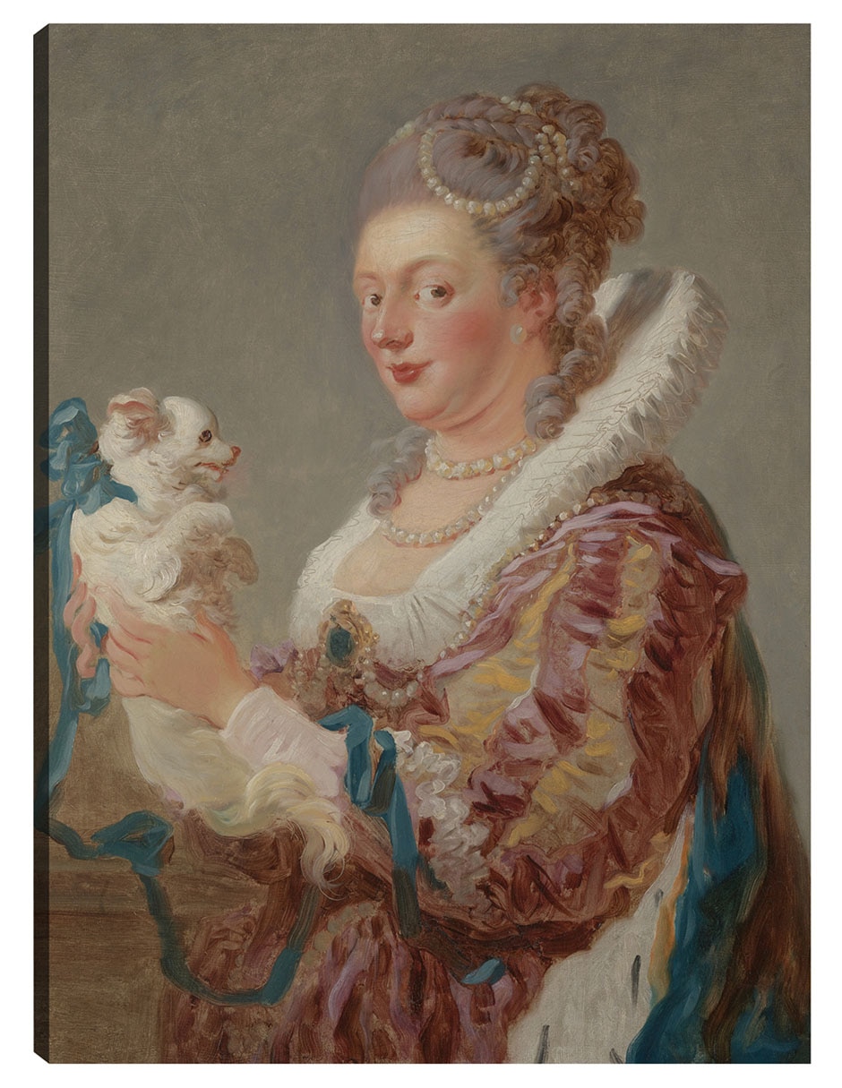 Cuadro decorativo Una Mujer Con Un Perro técnica mixta Retratos Cuadro decorativo Una Mujer Con Un Perro técnica mixta Retratos