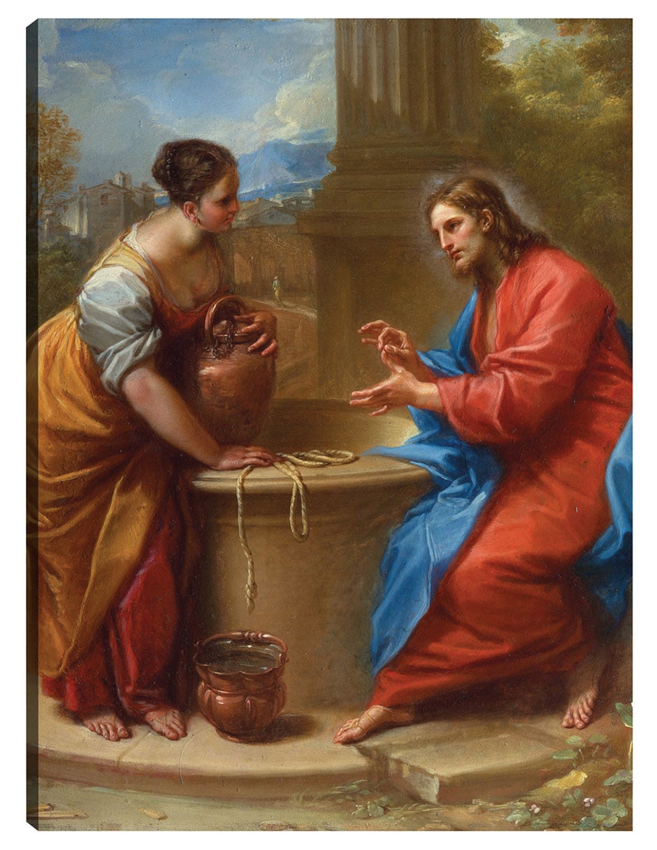 Cuadro decorativo Cristo Y La Mujer De Samaria (1715-1720) técnica mixta Figuras Celestiales