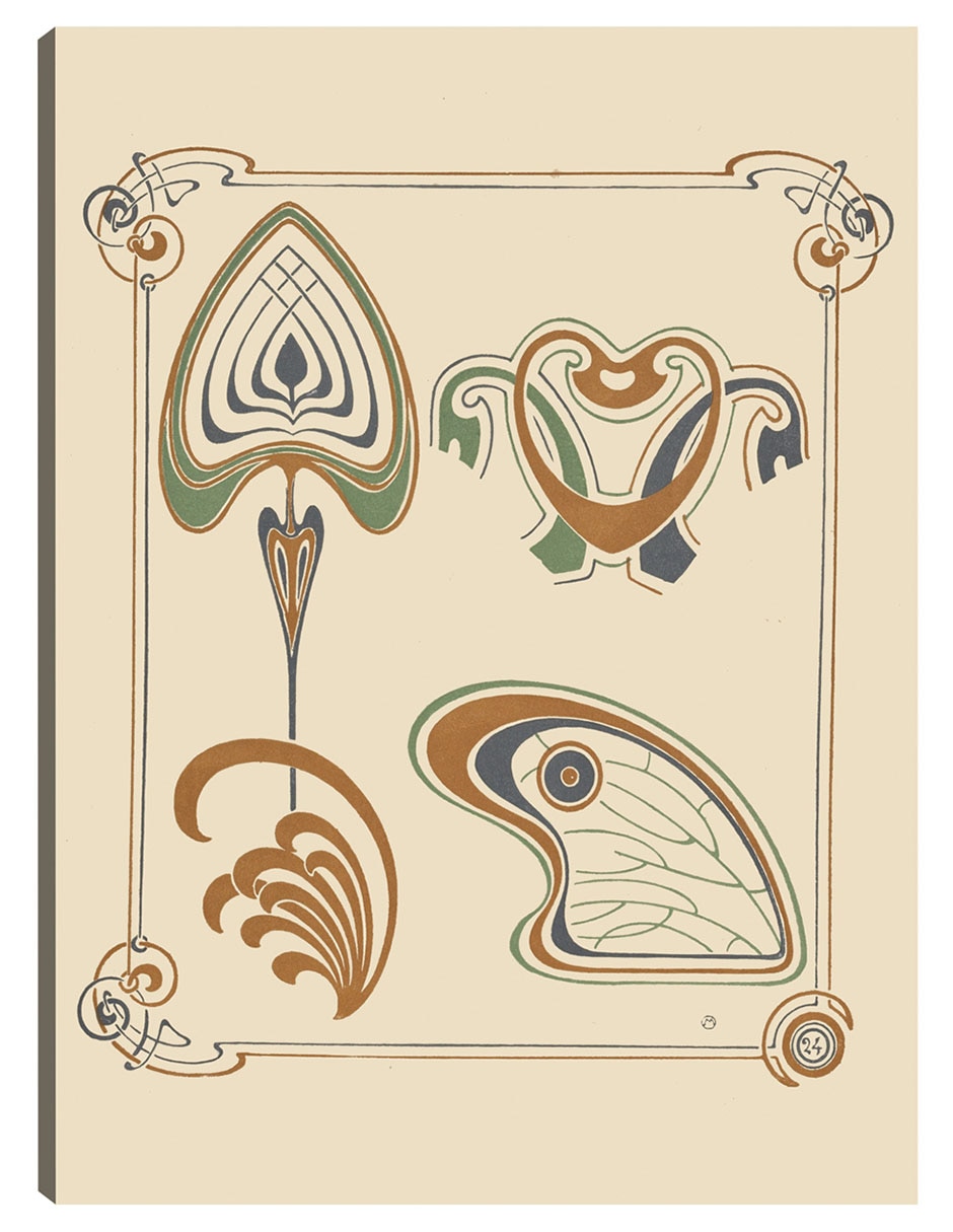 Cuadro decorativo Diseño Abstracto Basado En Alas Y Formas De Hojas (1900) técnica mixta Publicidad