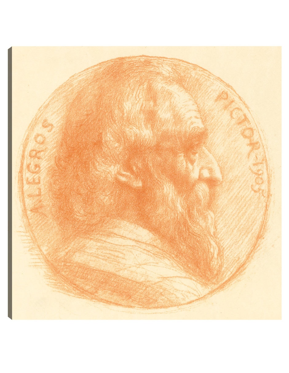 Cuadro decorativo Autorretrato, Medallón, No.2, Placa 11 técnica mixta Retratos