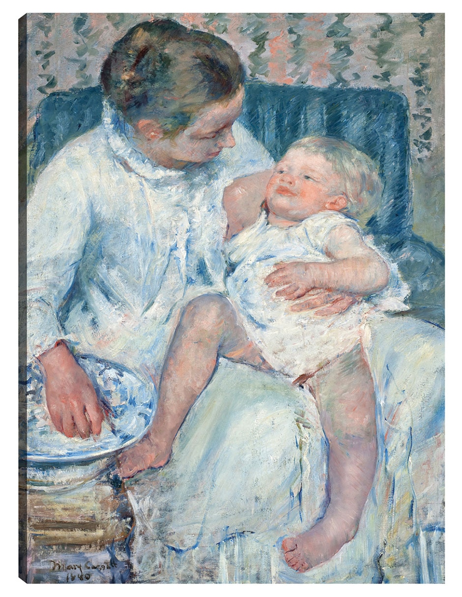 Cuadro decorativo Madre A Punto De Lavar A Su Hijo Somnoliento técnica mixta Retratos Cuadro decorativo Madre A Punto De Lavar A Su Hijo Somnoliento técnica mixta Retratos