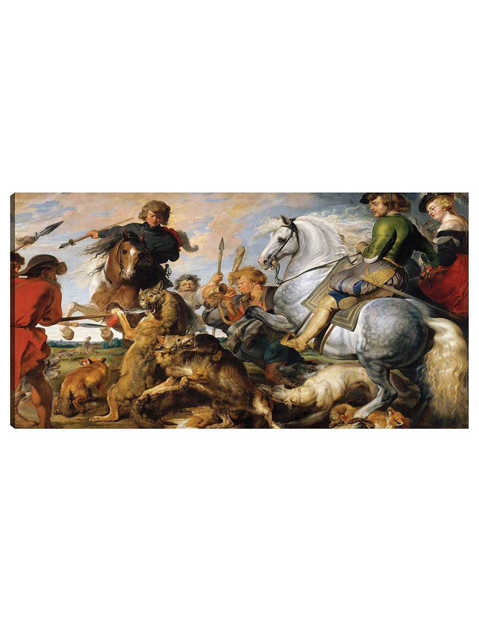 Cuadro decorativo Caza Del Lobo Y El Zorro (Hacia 1616) técnica mixta Gente