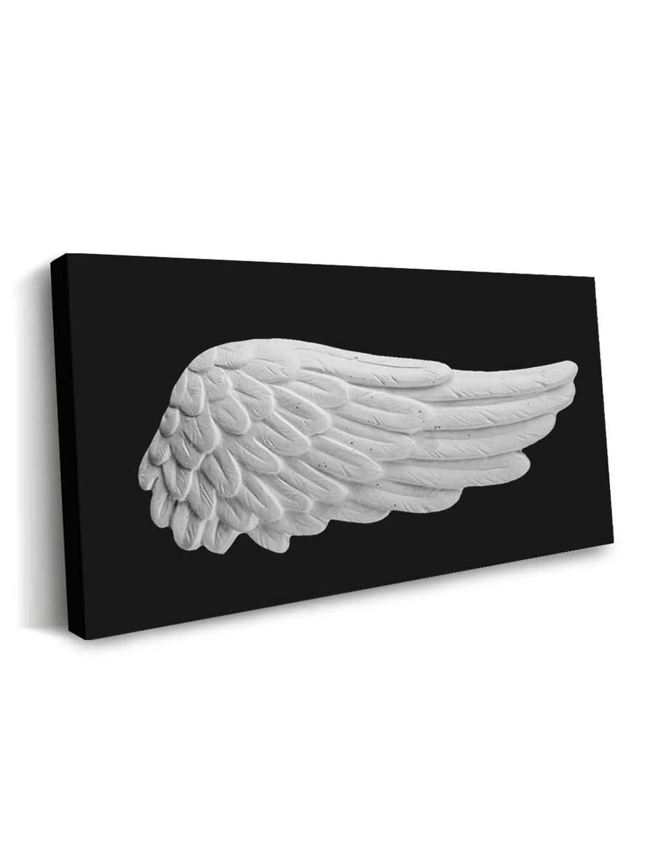 Cuadro decorativo ala de yeso blanca con barniz a registro 5