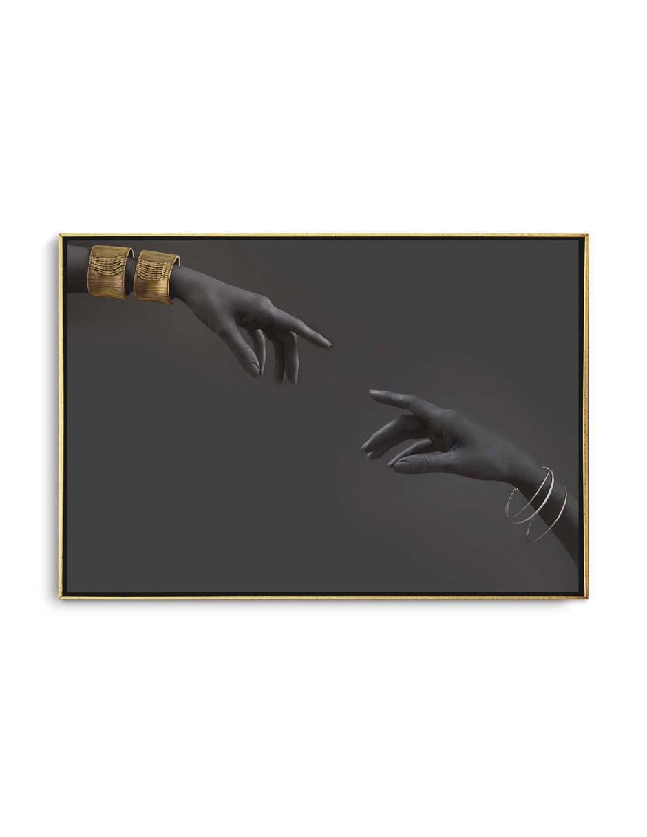 Cuadro decorativo mujer negra con brazaletes con barniz a registro Cuadro decorativo mujer negra con brazaletes con barniz a registro