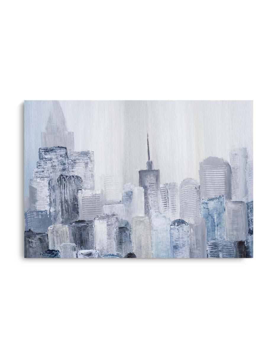 Cuadro decorativo Canvas Art Ciudad abstracta con barniz a registro