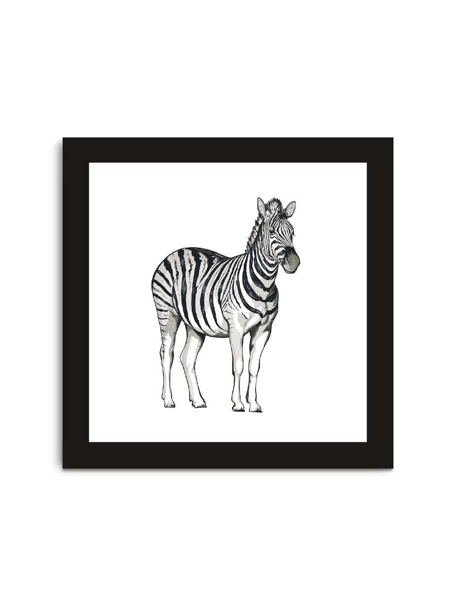 Cuadro decorativo Canvas Art Zebra digital con barniz a registro