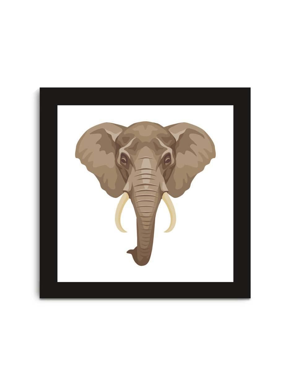 Cuadro decorativo Canvas Art Elefante digital con barniz a registro