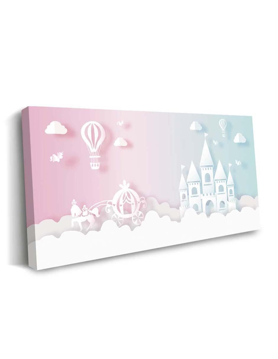 Cuadro decorativo Canvas Art Castillo sobre las nubes con barniz a registro
