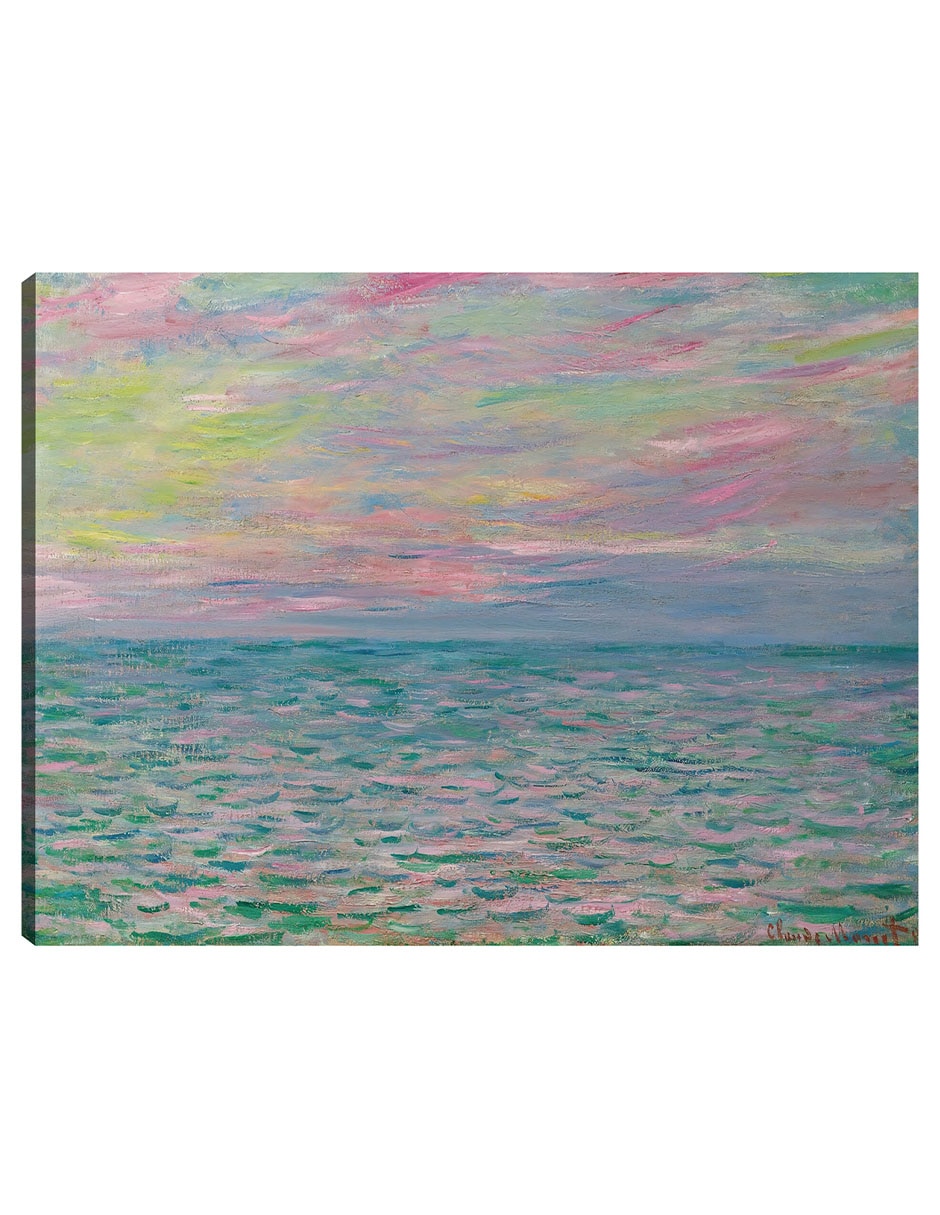 Cuadro decorativo Puesta De Sol En Pourville, Mar Abierto (1882) técnica mixta Océanos