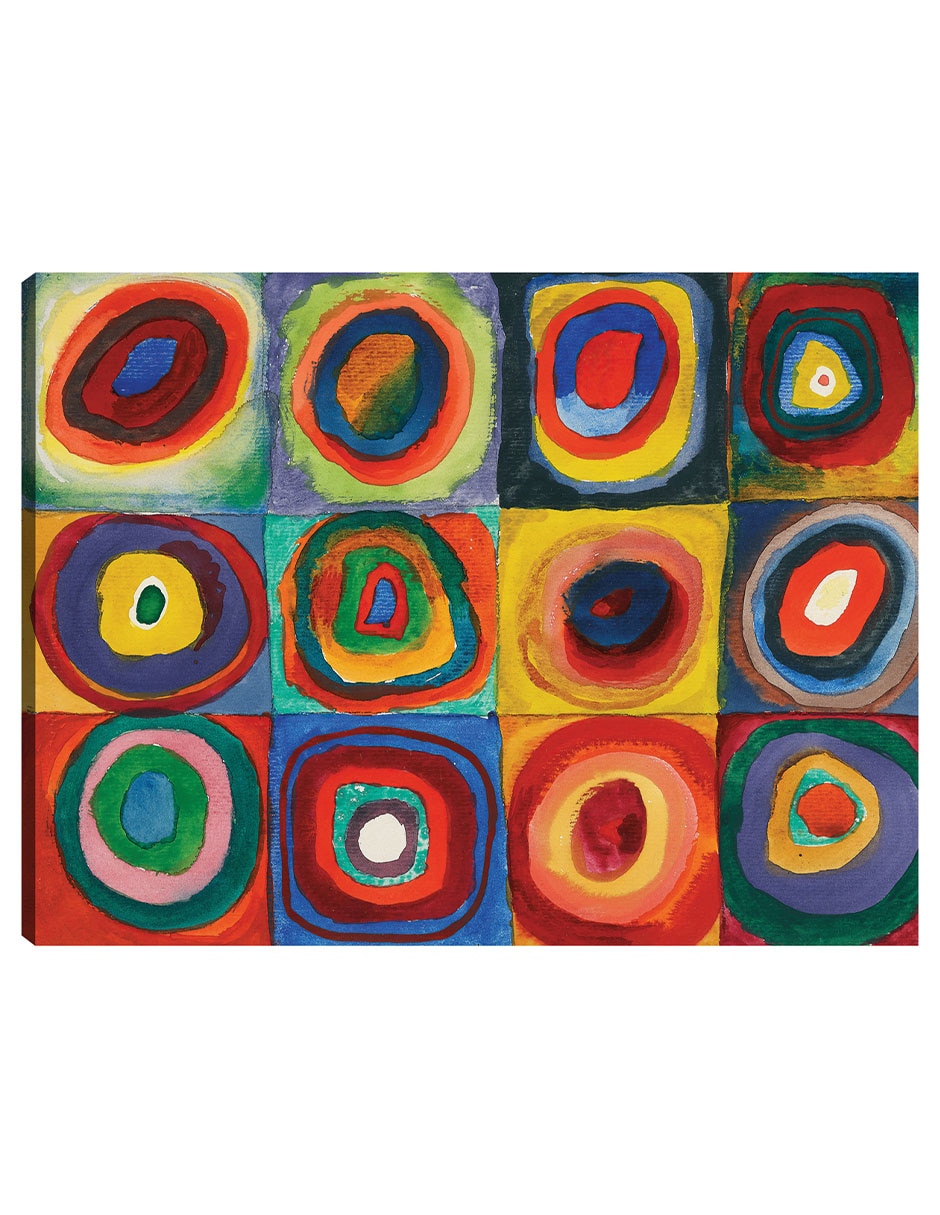 Cuadro decorativo Cuadrado Con Anillos Konzentrischen (1913) técnica mixta Colores Cuadro decorativo Cuadrado Con Anillos Konzentrischen (1913) técnica mixta Colores