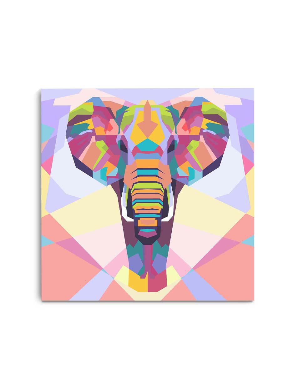 Cuadro decorativo Canvas Art Art pop elefante con barniz a registro