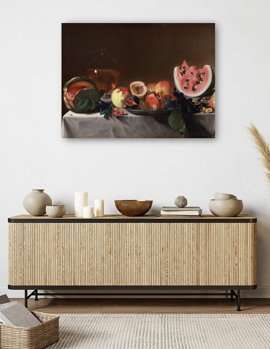 Cuadro decorativo Naturaleza muerta con fruta y garrafa, c. 1610/1620 técnica mixta Cuadros Jr Comida
